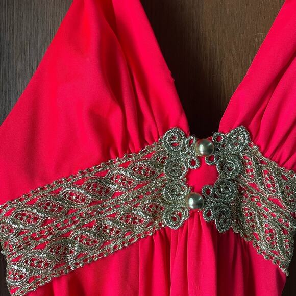 70s Mike Benet halter gown red - Picture 3 of 8